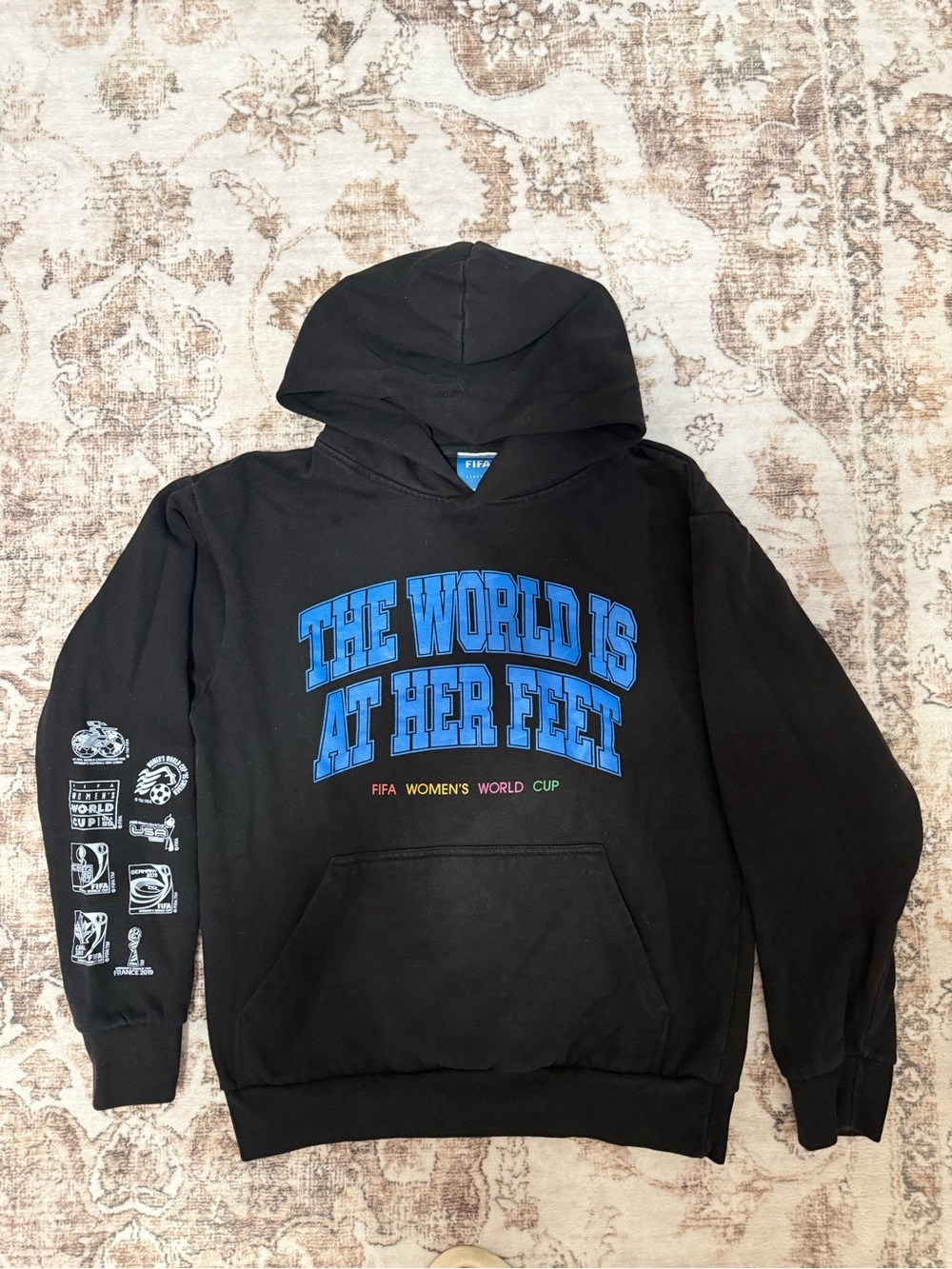 FIFA Women's World Cup The World Is At Her Feet Black Hoodie